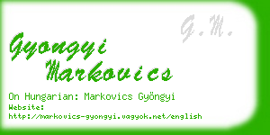 gyongyi markovics business card